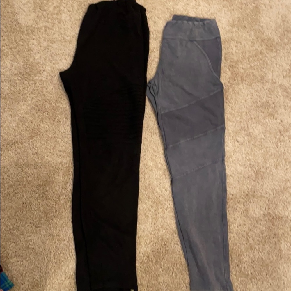 Lot of 2 women’s large boutique moto pants